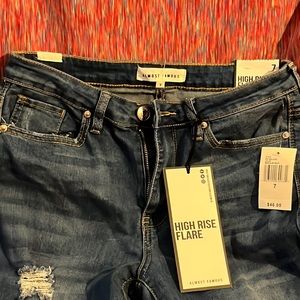 Almost famous flare high rise jeans size 7
